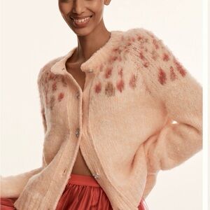 Anthropologie Maeve Brushed Embellished Wool Blend Cardigan NWT